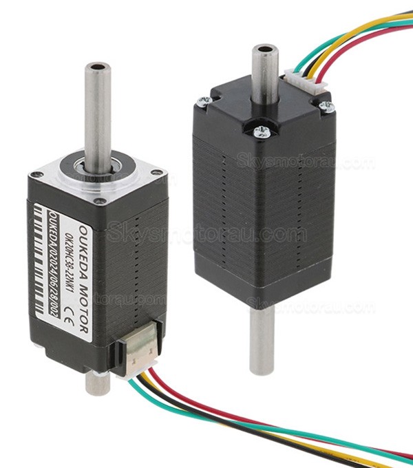 Nema 8 Hollow Shaft Bipolar Stepper Motor OK20HC38-22NK1 3.13Ncm 0.6A 1.8 Deg Dual Shaft